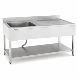 Fregadero industrial 1 seno con escurridor izquierdo 1200 mm